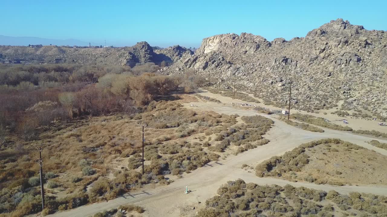 Aerial footage of the deserts in California
