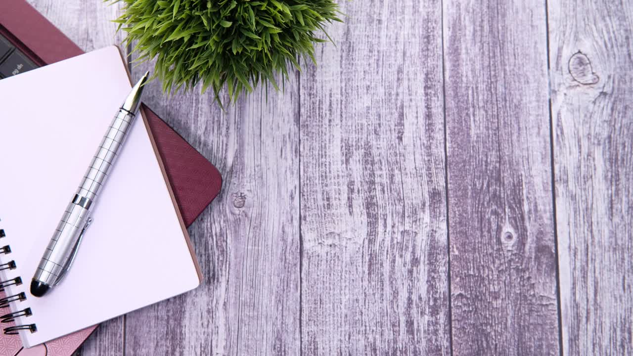 Office Desk with Coffee and Notebook
