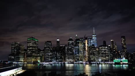 new york buildings at night