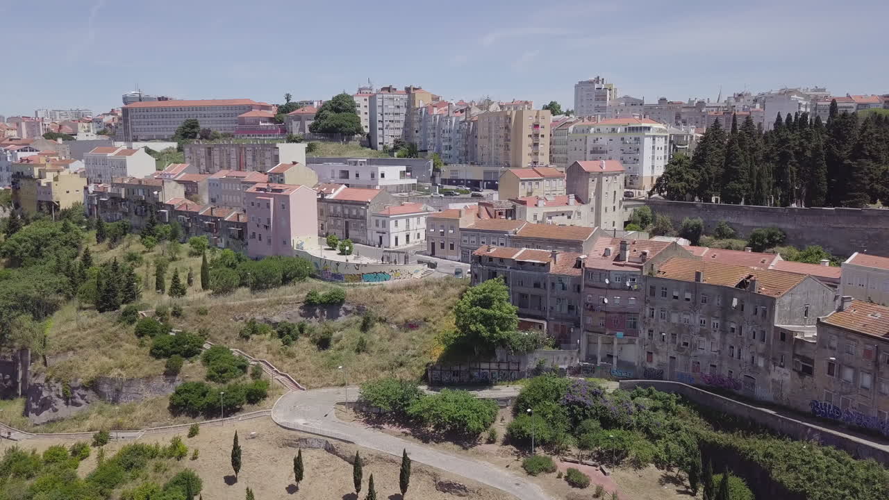 Casal Ventoso In Lisbon Portugal Drone Shot Free Stock Video Footage  Download Clips