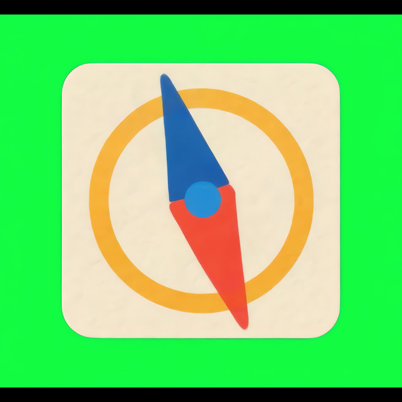 Colorful compass icon design animation isolated asset, transparent 4K video, alpha channel, ProRes