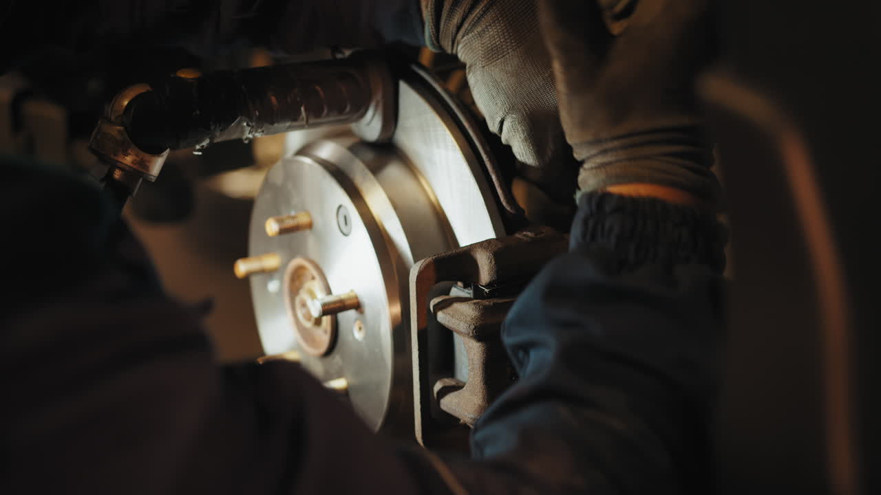 reparación de frenos de automóvil en curso