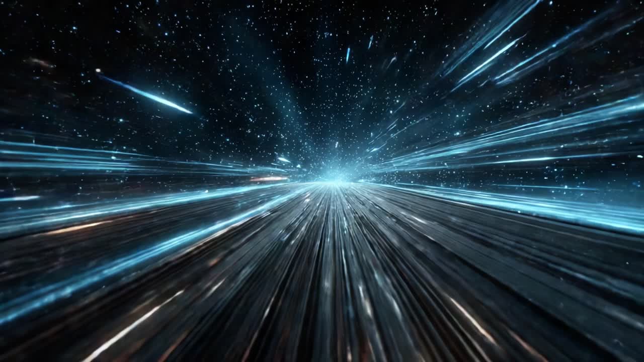 A Visual Journey Through Hyperspace, Capturing the Essence of Speed and Motion in a Stunning Cosmic Landscape of Light and Depth