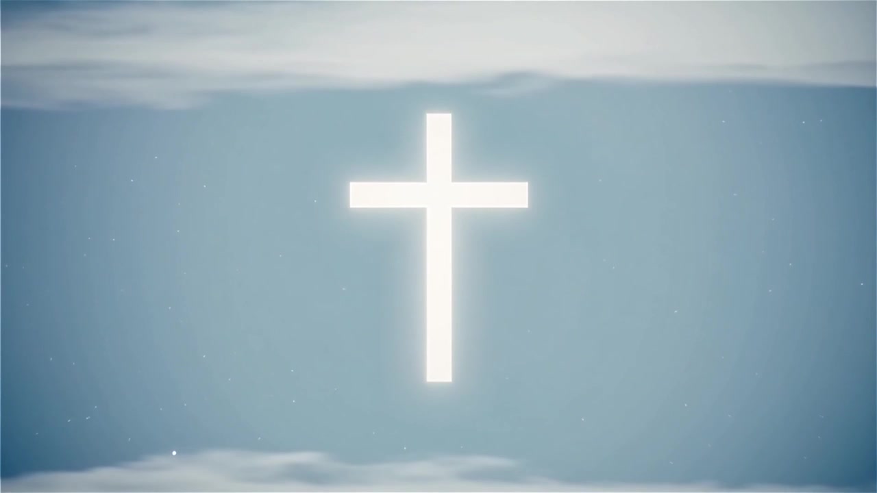 Croce Cristiana Luce Celestiale Sfondo per il Culto.