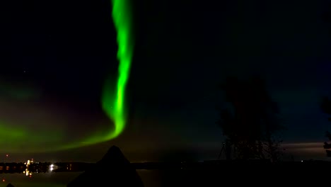 northern lights over sea