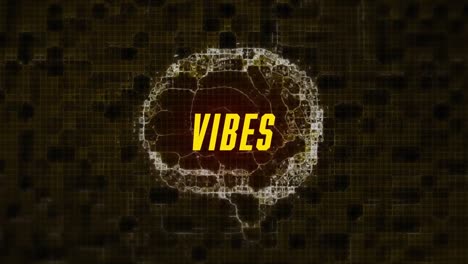Animation-Von-Vibes-Text-über-Digitalem-Gehirn-Auf-Schwarzem-Hintergrund