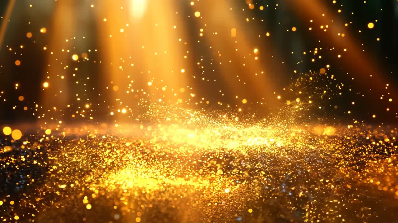 A bright, sunny day with a lot of light shining on the ground. The light is reflected in the ground, creating a sparkling effect