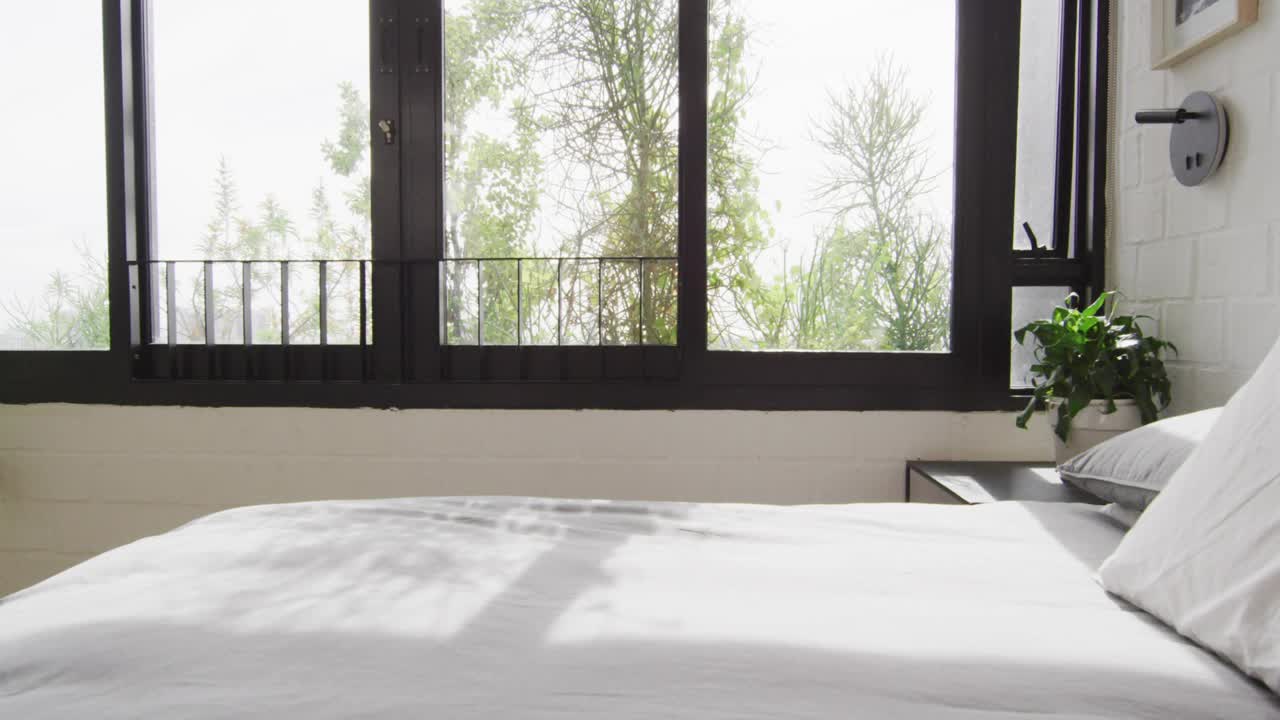 Faint schematics appearing, wire frames sweeping and 3D bars growing for analytics over bed