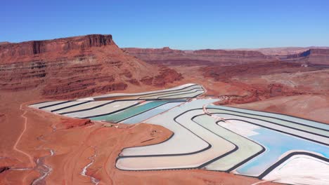 Potash-Ponds-in-Moab,-Utah-on-a-Bright-Sunny-Day