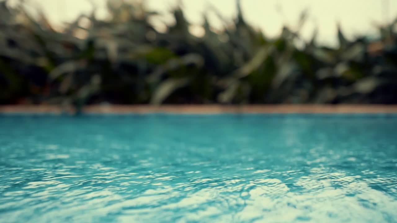 Premium Stock Video Time Lapse Of An Outdoor Pool Wind Is Gently