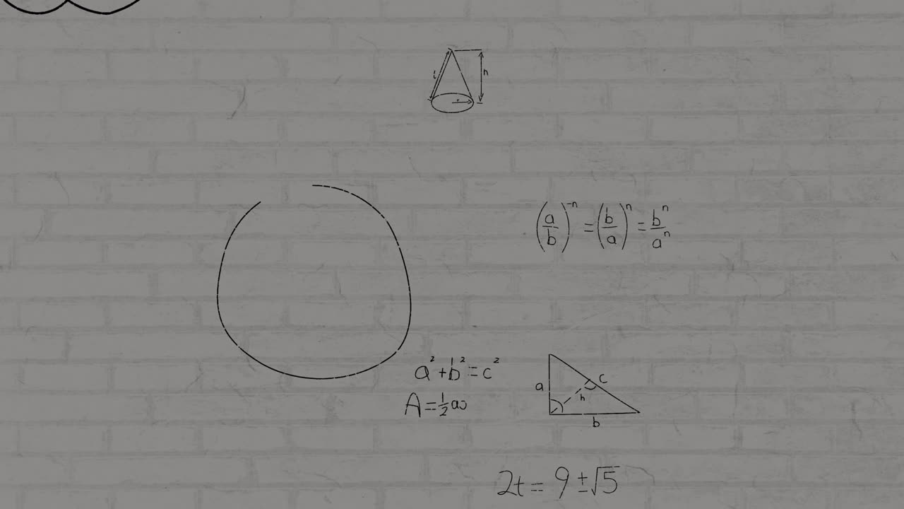 animación de fórmulas matemáticas sobre un fondo gris