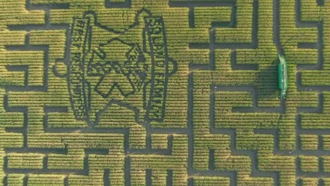 guinness book of world records largest corn maze in dixon california top down drone view of entire maze