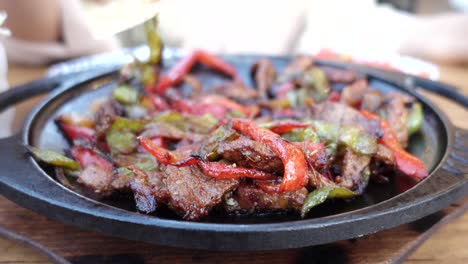 delicious beef and pepper fajitas