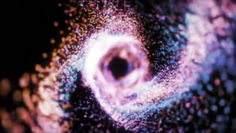 a captivating journey through a cosmic vortex: observing the fluid dynamics of particles in a vibrant, spiraling galaxy formation