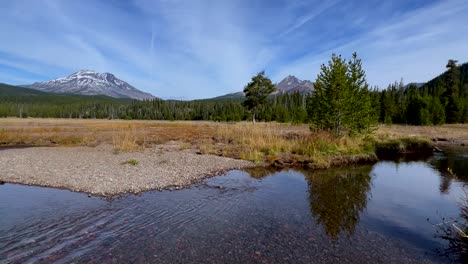 panorama of mountains at cascade lakes, oregon