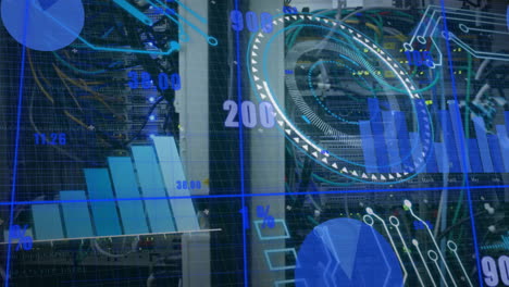 animation of digital data processing over computer servers