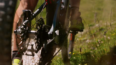 mountain biking on a trail