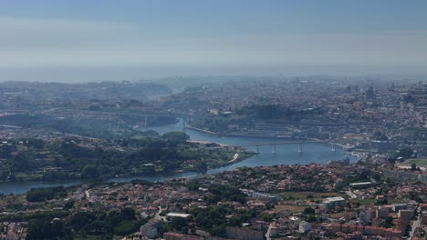 porto city bridges and douro river