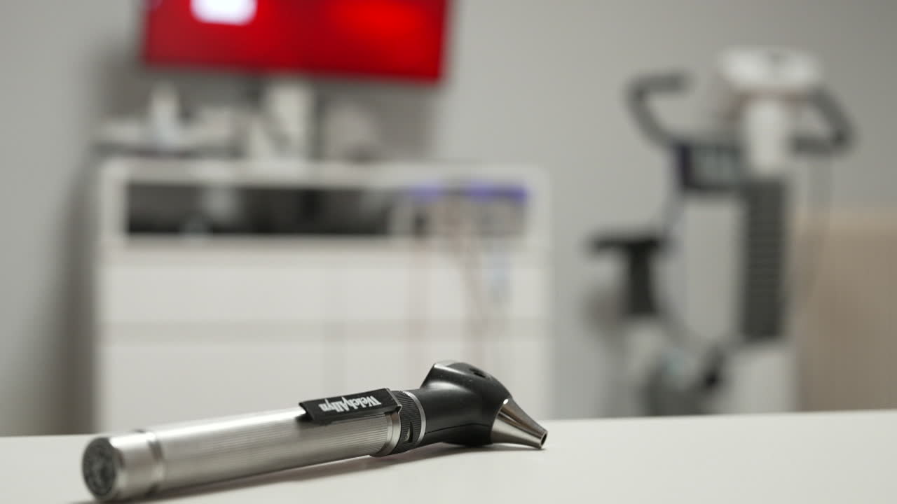 Otoscope on a table in a medical office