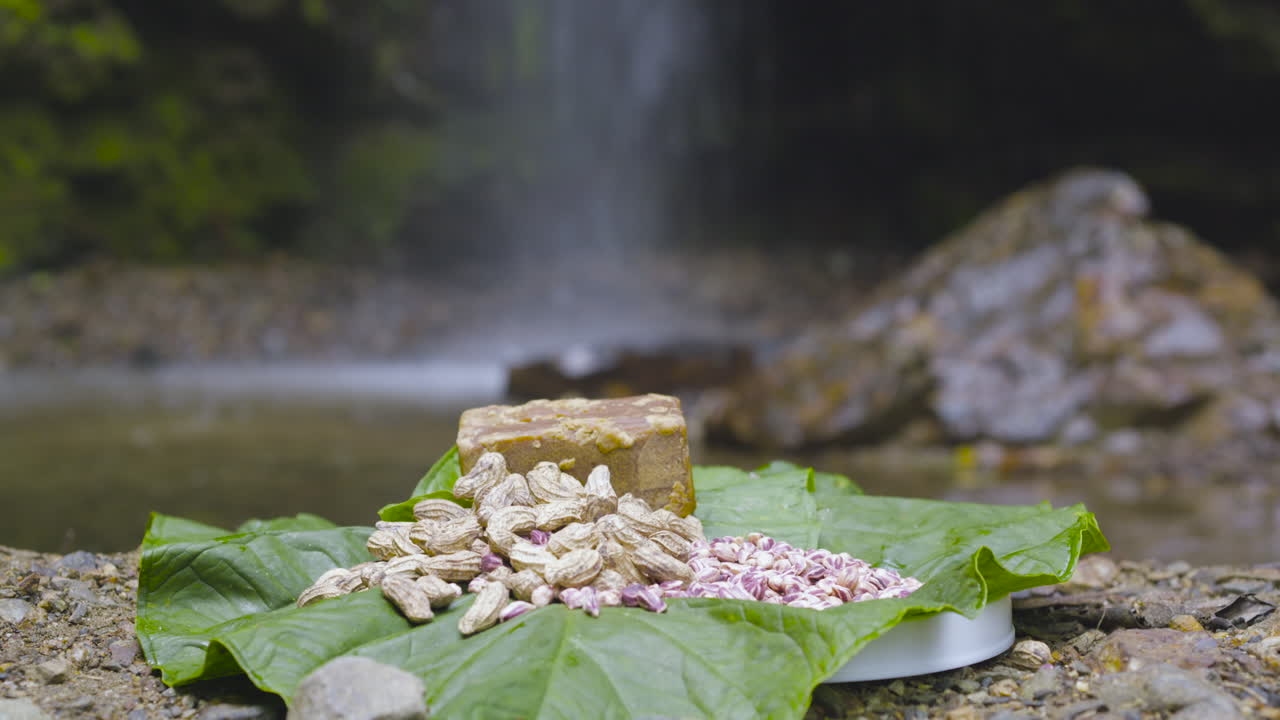 General shot, peanuts with shell and panela, Ecuador