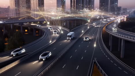 Smart City Highway with Autonomous Vehicles and 5G Network Connectivity