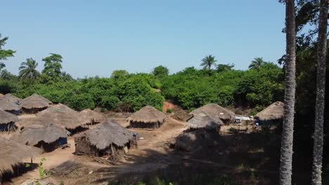 picturesque landscape of village surrounded by lush trees