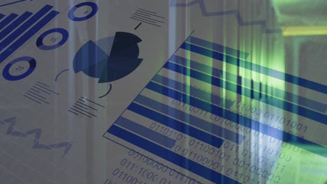 animación del procesamiento de datos a través de servidores informáticos