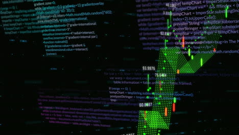 animation of data processing on black background