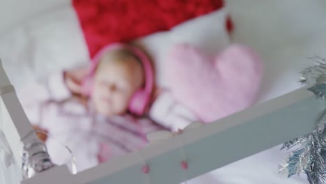 girl listening to music while sleeping 4k