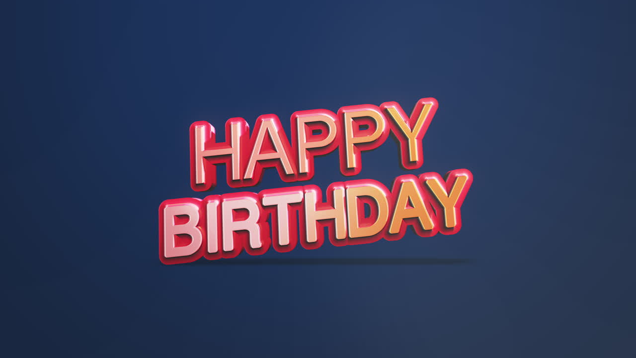 texto moderno de feliz cumpleaños en gradiente de moda azul