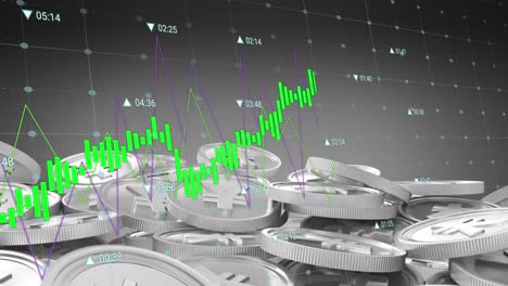 Animación-Del-Procesamiento-De-Datos-Financieros-Sobre-Monedas-De-Yenes-De-Plata