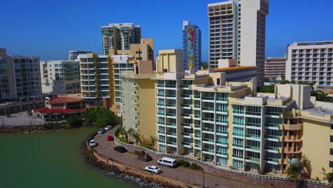 Droning-San-Juan-Puerto-Rico-near-condominiums-and-Fuerte-San-Geronimo