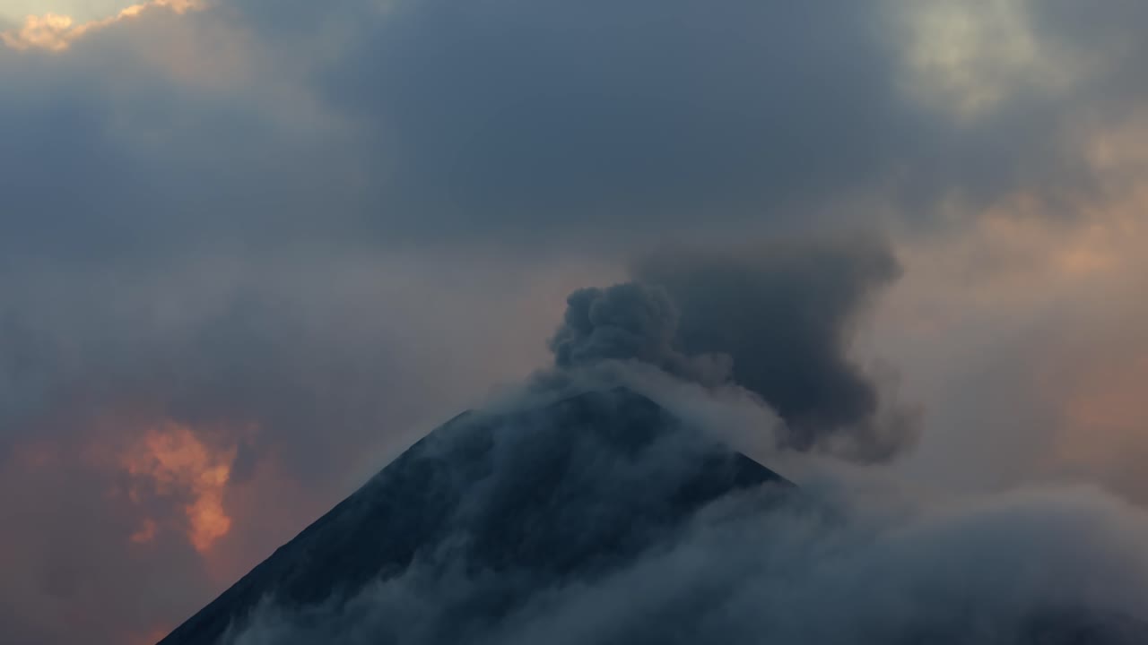 The Fuego crater of an active volcano in Guatemala