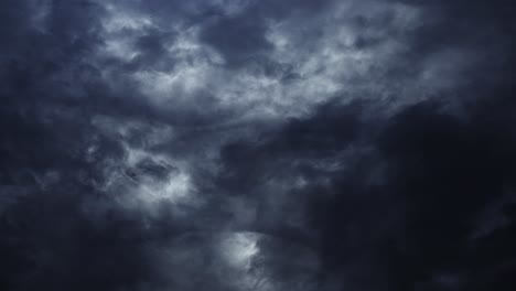 thunderstorms, weather changes in dark clouds and lightning strikes in the sky