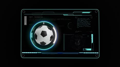 Animation-Des-Scannens-Von-Zielfernrohren-Und-Der-Datenverarbeitung-Mit-Fußball