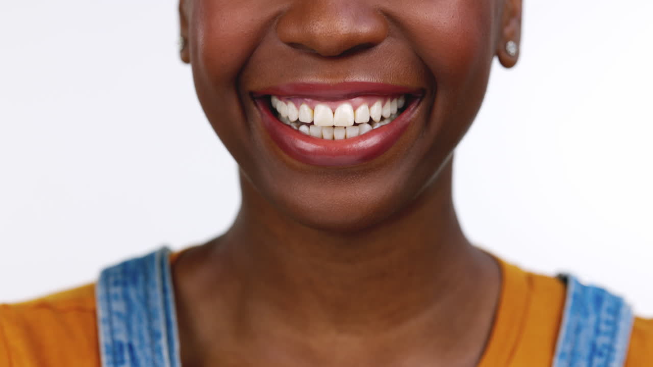Black woman, teeth and smile for dental care