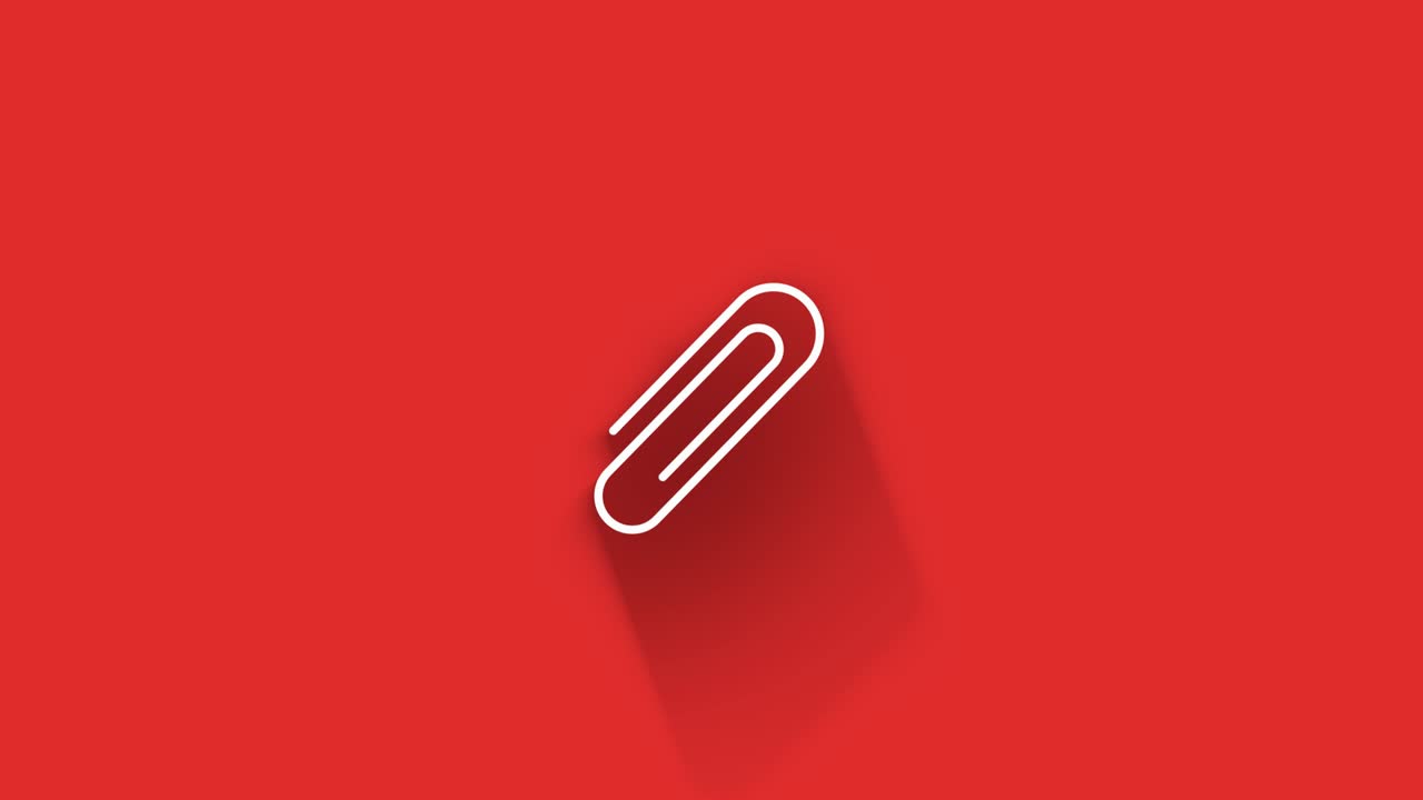 diseño de icono de sombra larga aislado en fondo rojo. contorno de icono web. gráficos en movimiento.