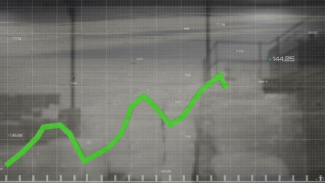 Animation-of-graph-with-multiple-changing-numbers-over-empty-office-in-background