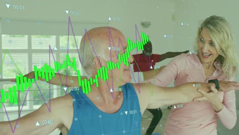 Animación-Del-Procesamiento-De-Datos-Sobre-Diversos-Grupos-De-Personas-Mayores-Haciendo-Ejercicio.