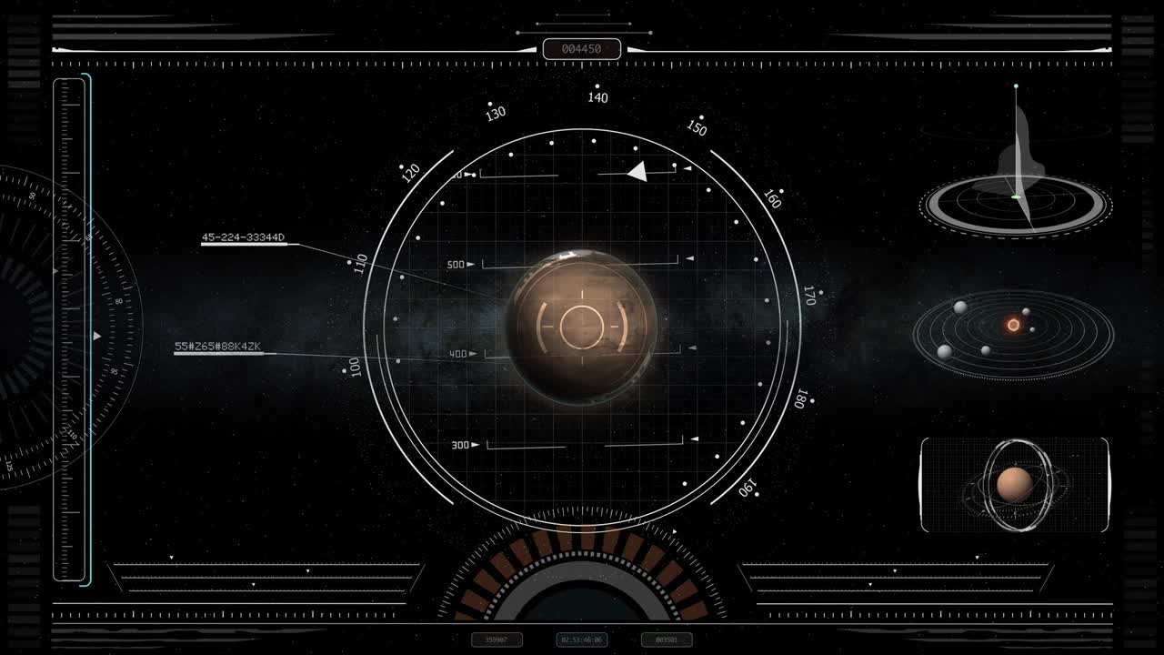 HUD Display Spacecraft Mars Approach Screen