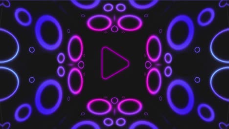 animation of arrow and shapes on black background