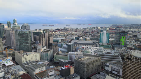 epic aerial view of san francisco south beach neighbourhood, california, usa