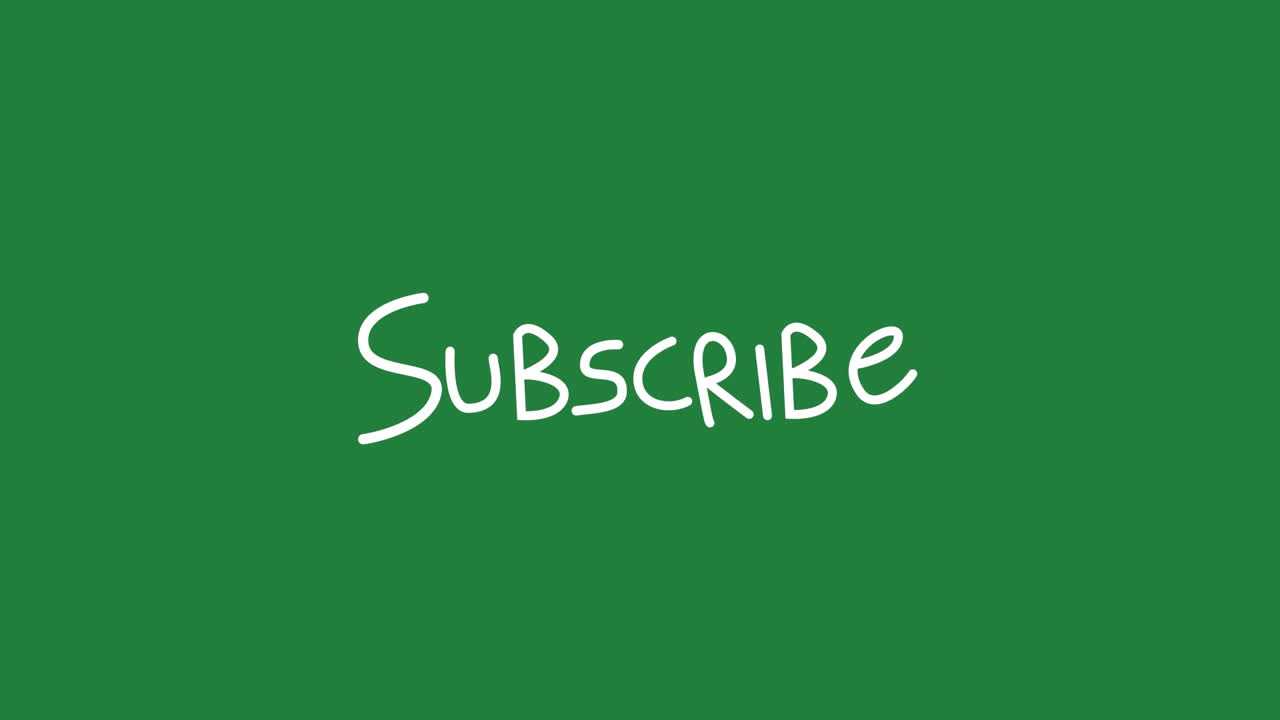 Animation of word Subscribe with rays flickering on green background