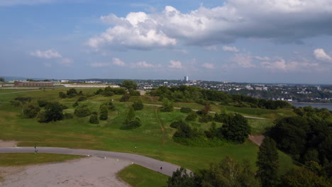 Flying-over-plaine-d'abraham-in-quebec