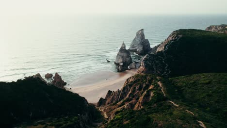 coastal view of beach and cliffs