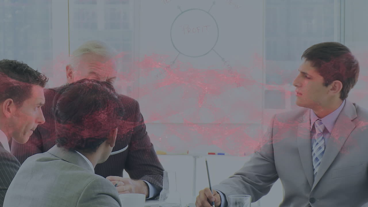 사무실에서 다양한 비즈니스 사람들에 대한 데이터 처리의 애니메이션