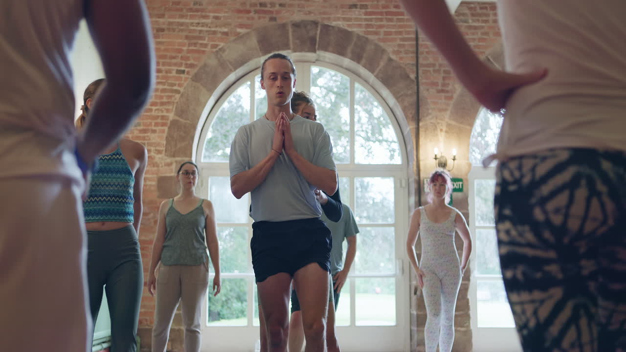 Yoga class in session