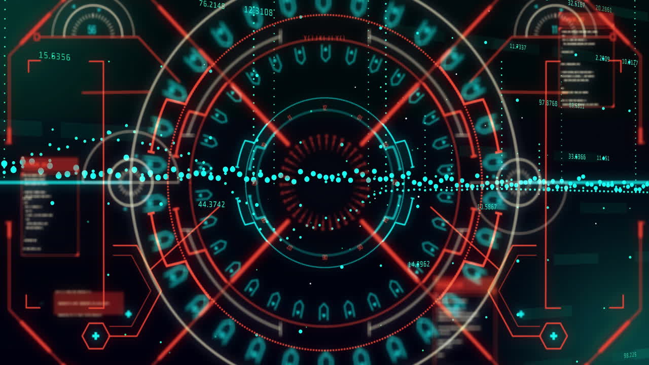 animación del procesamiento de datos y escaneo de alcance sobre paneles de automóviles