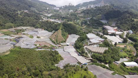 vista general del paisaje del distrito de brinchang dentro del área de cameron highlands de malasia