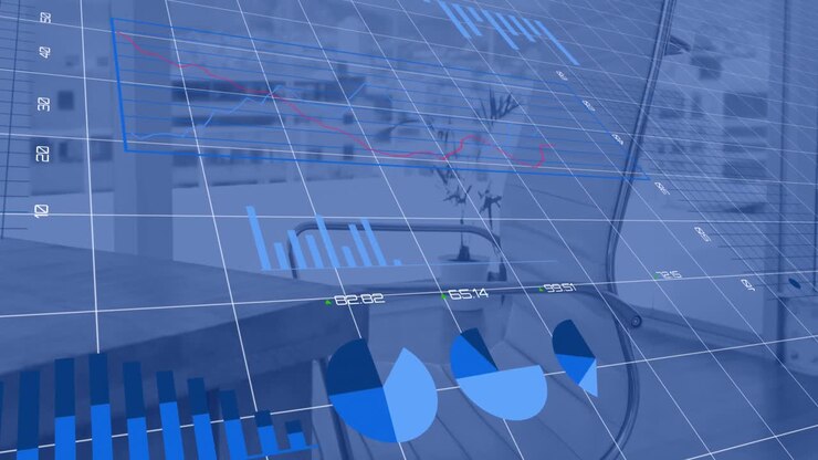 Animation af databehandling over et kontor